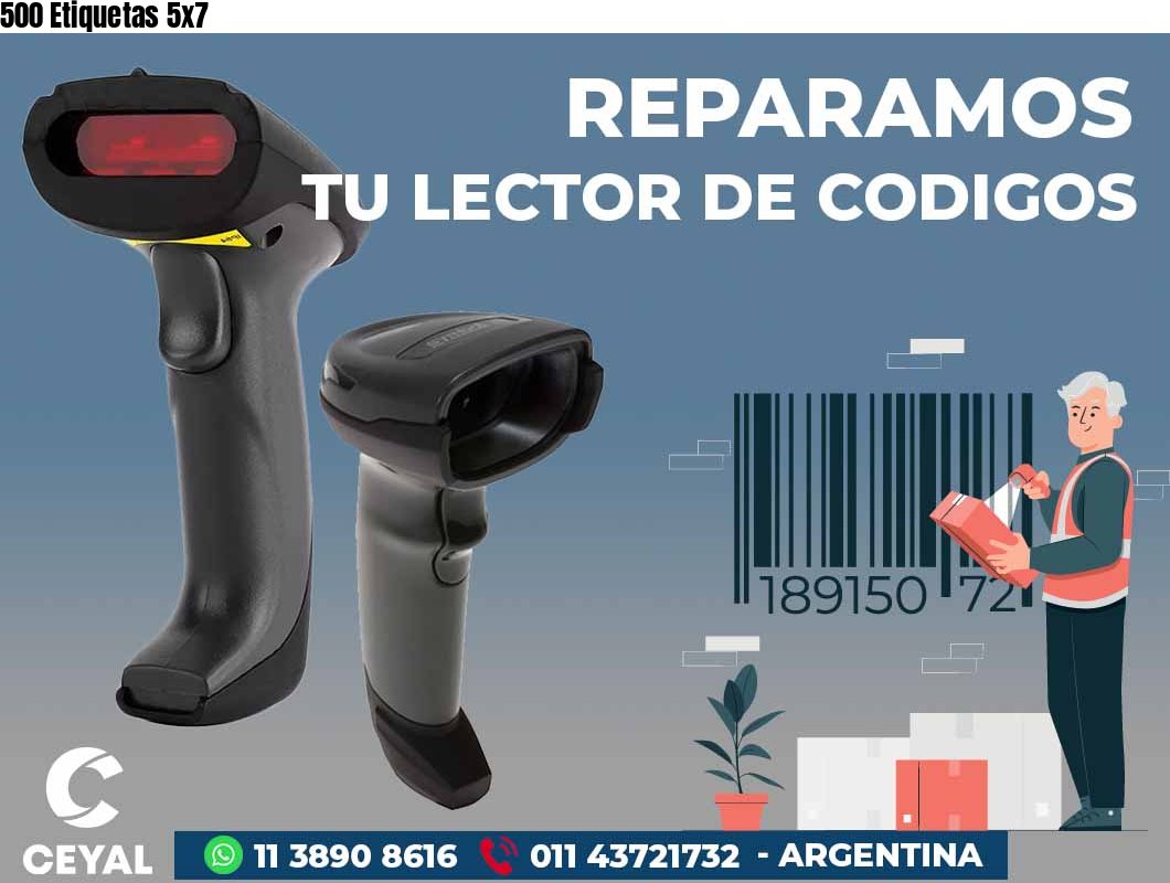 500 Etiquetas 5x7