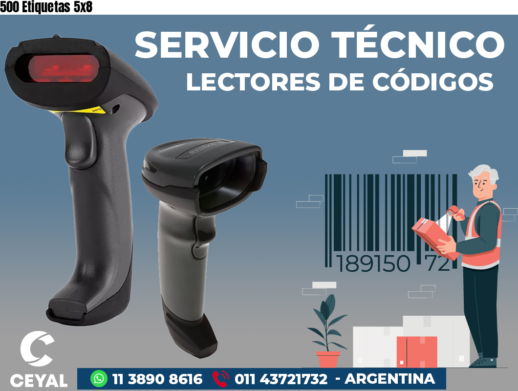500 Etiquetas 5x8