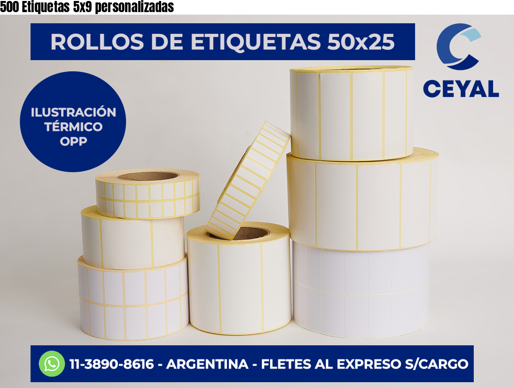 500 Etiquetas 5×9 personalizadas