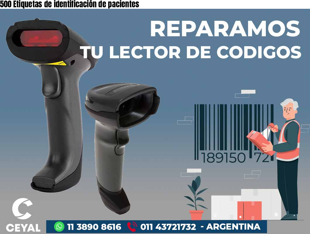 500 Etiquetas de identificación de pacientes