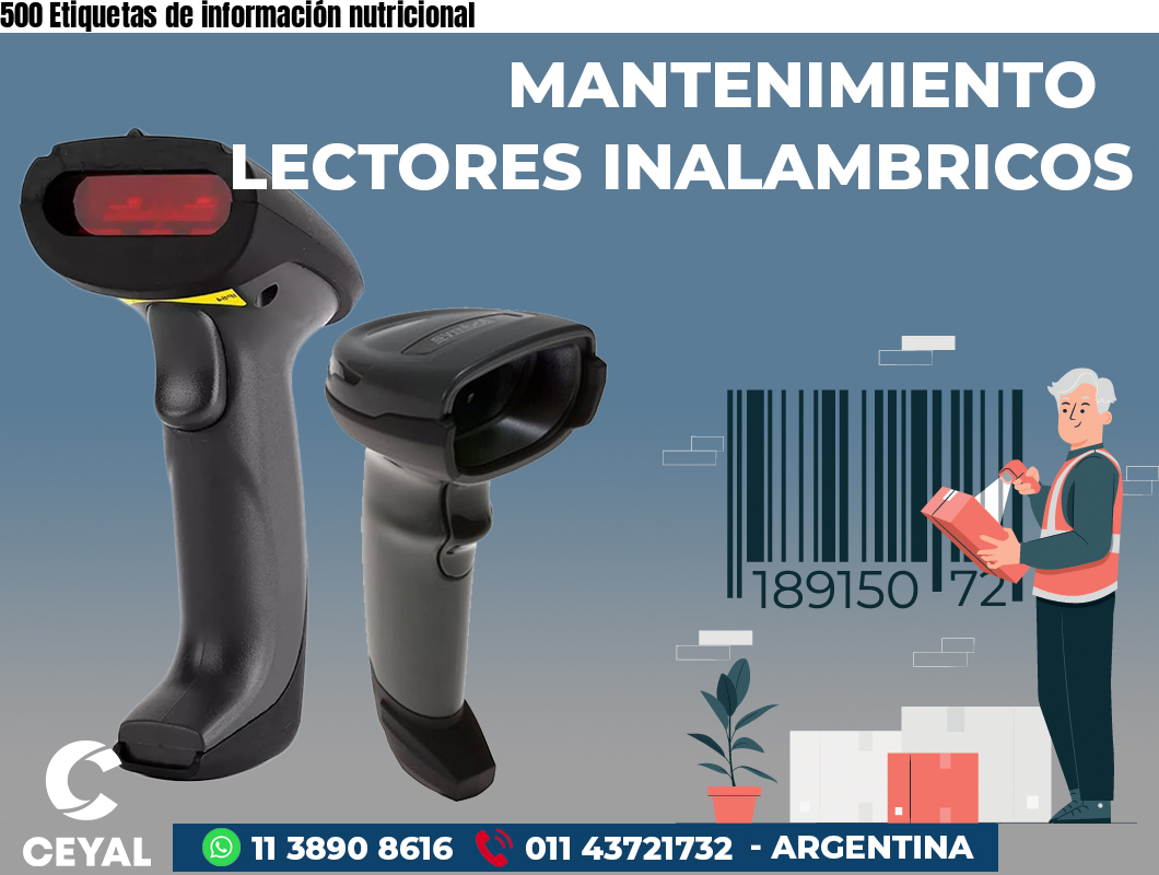 500 Etiquetas de información nutricional