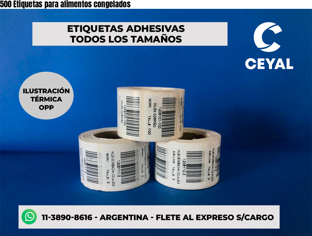 500 Etiquetas para alimentos congelados