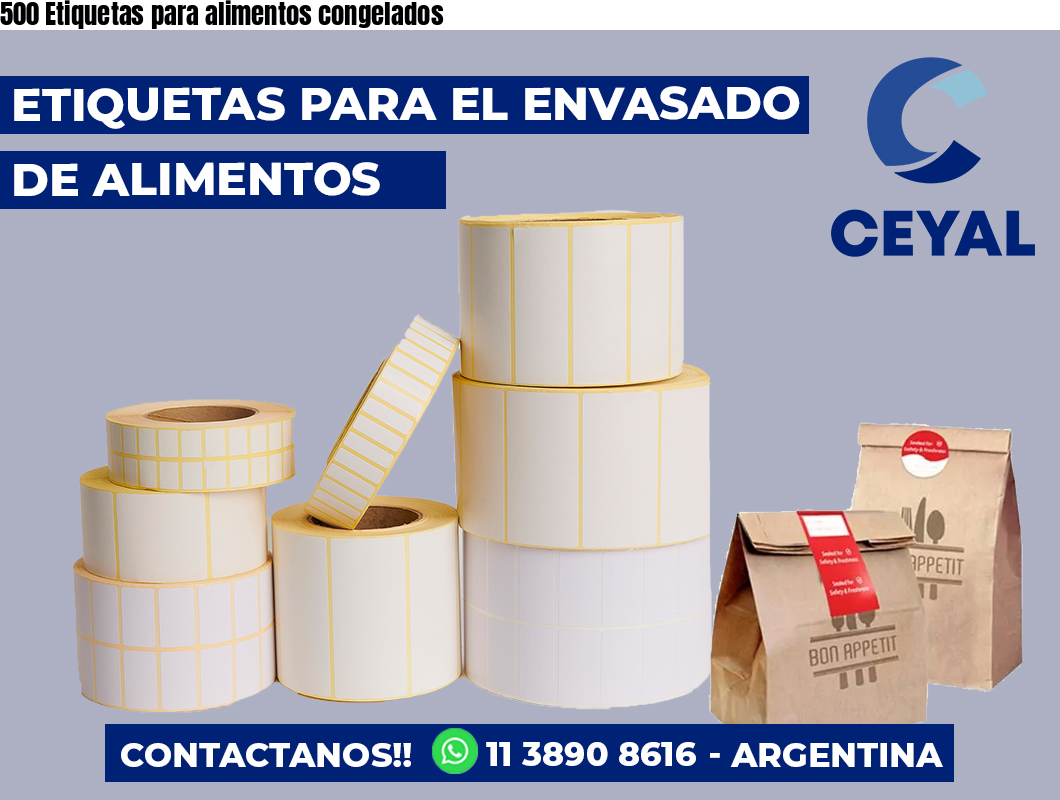 500 Etiquetas para alimentos congelados