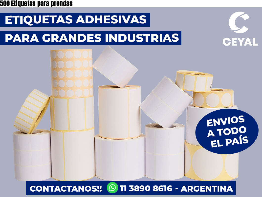 500 Etiquetas para prendas