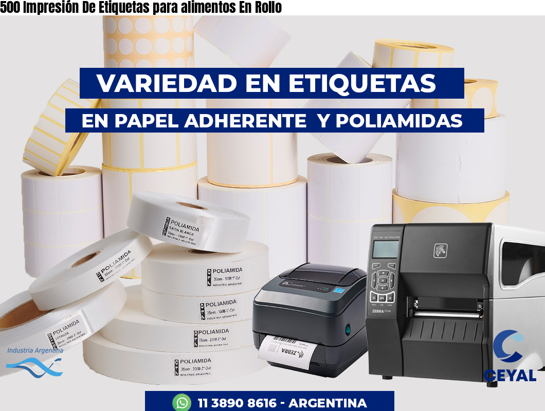 500 Impresión De Etiquetas para alimentos En Rollo
