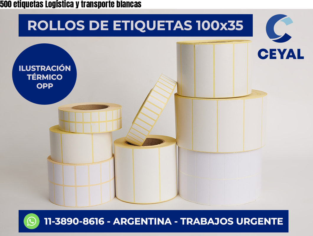 500 etiquetas Logística y transporte blancas