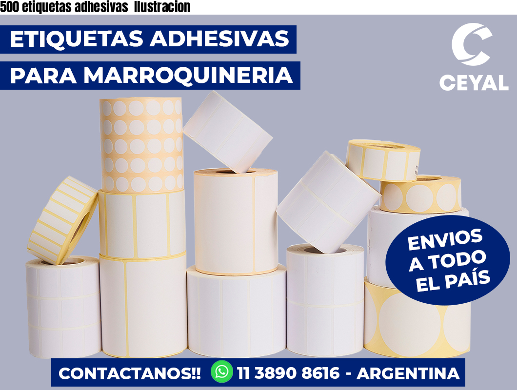 500 etiquetas adhesivas  Ilustracion