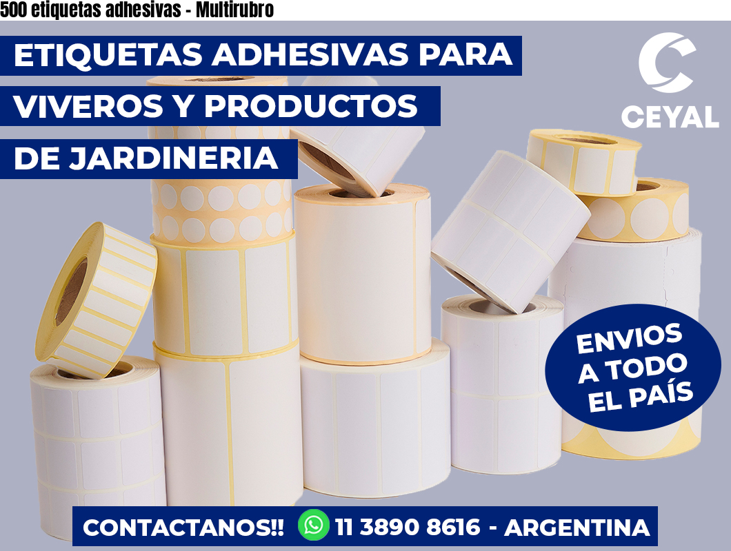 500 etiquetas adhesivas – Multirubro