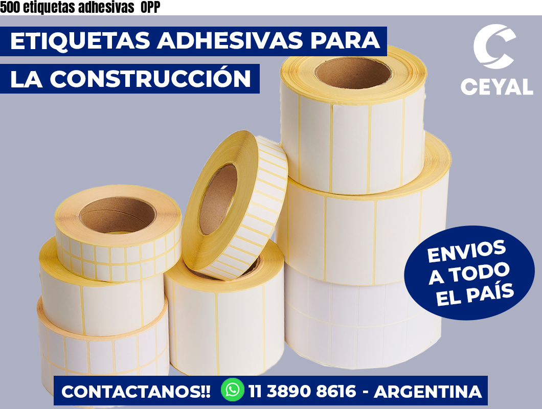 500 etiquetas adhesivas OPP