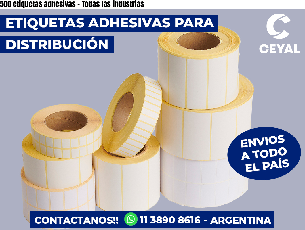 500 etiquetas adhesivas – Todas las industrias