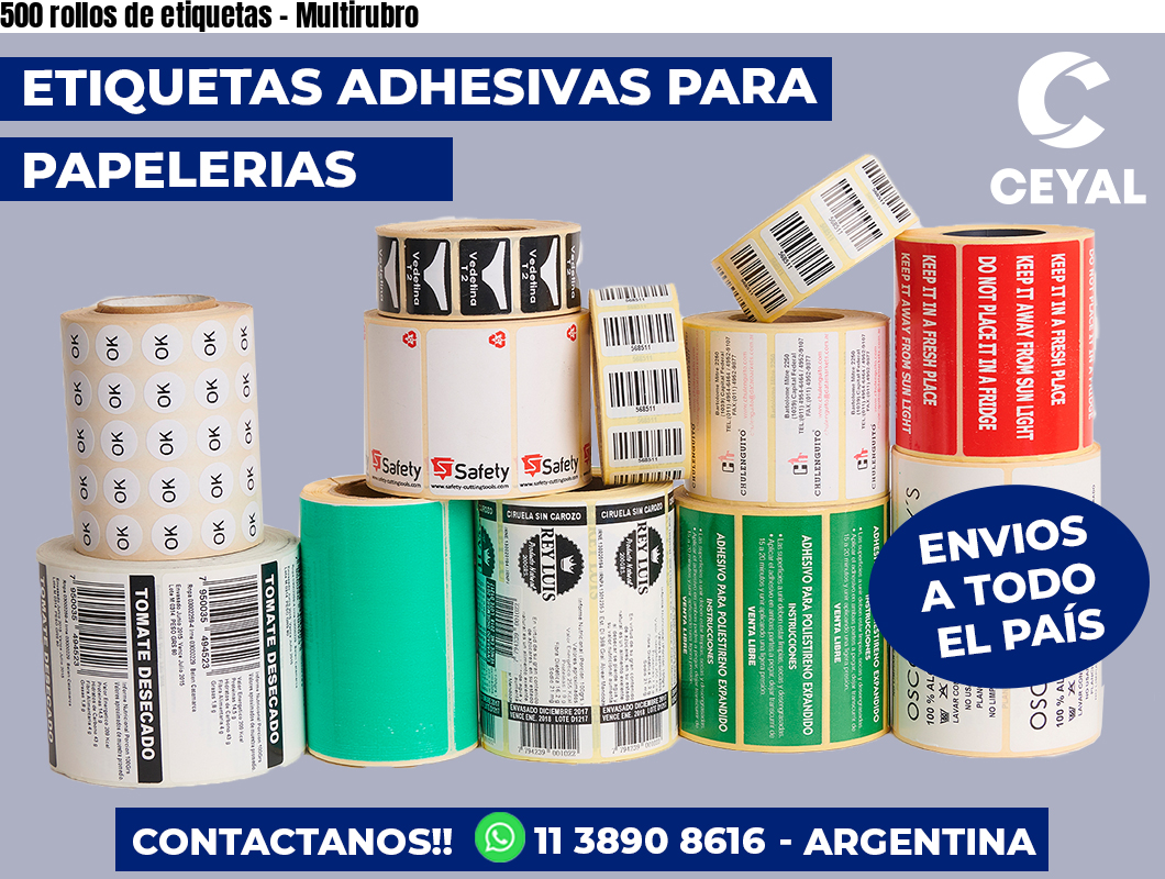 500 rollos de etiquetas - Multirubro