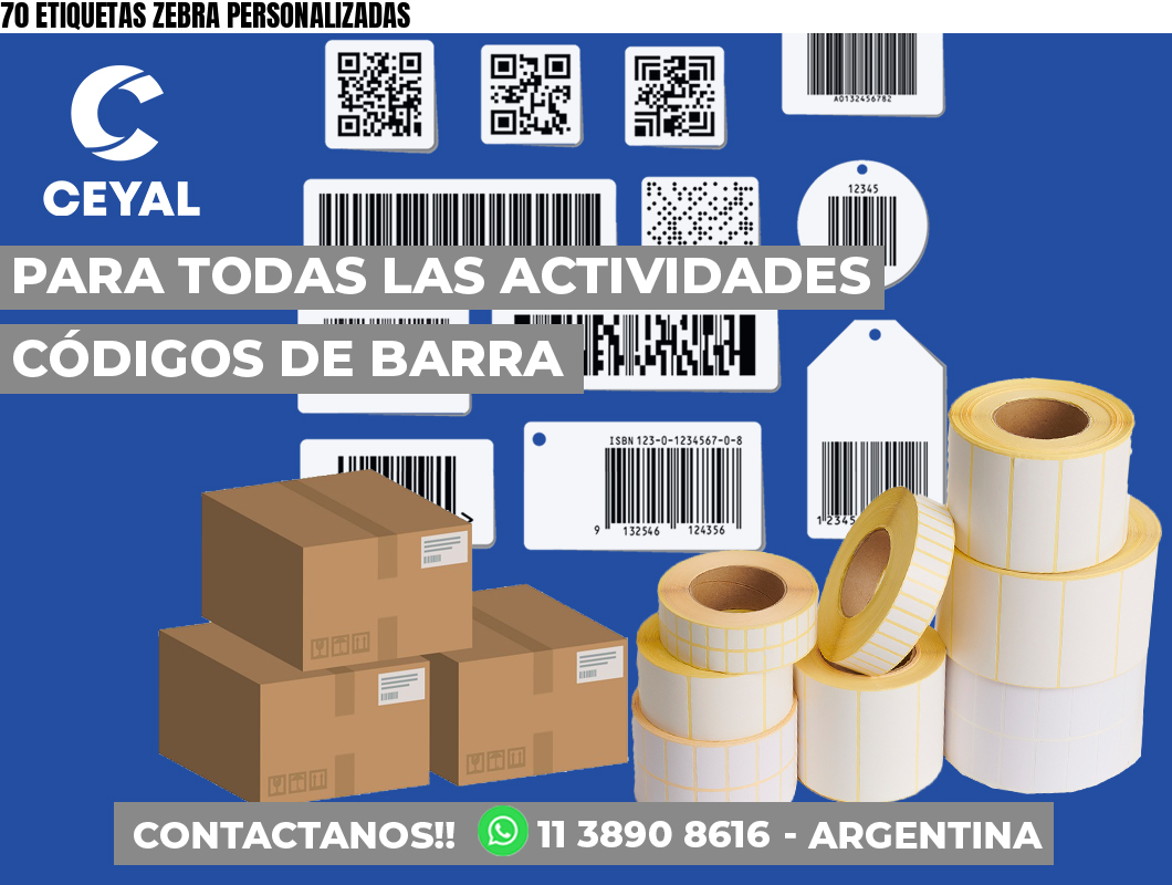 70 ETIQUETAS ZEBRA PERSONALIZADAS