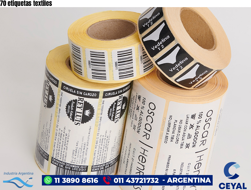70 etiquetas textiles