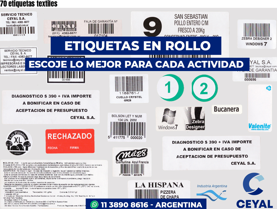 70 etiquetas textiles