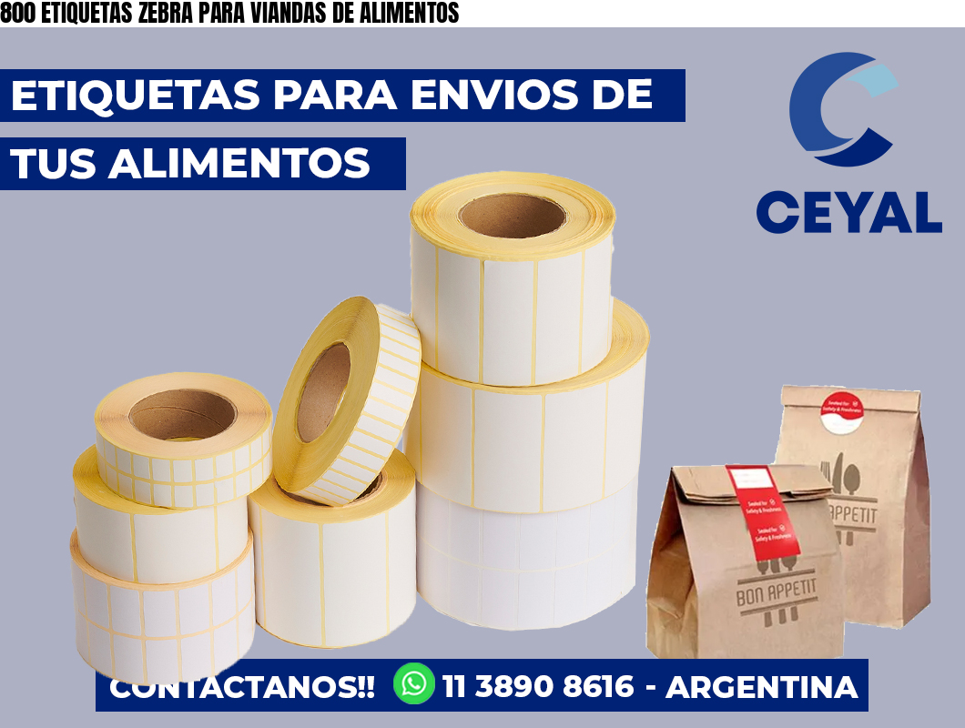 800 ETIQUETAS ZEBRA PARA VIANDAS DE ALIMENTOS