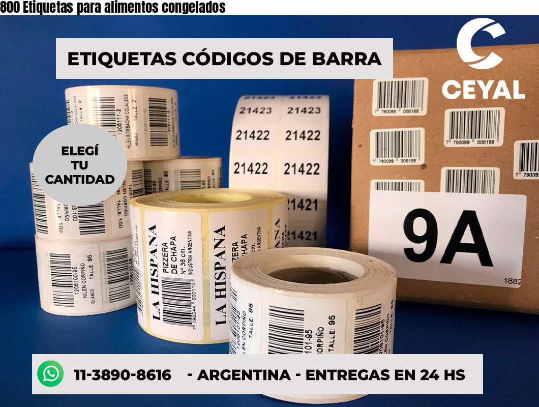 800 Etiquetas para alimentos congelados