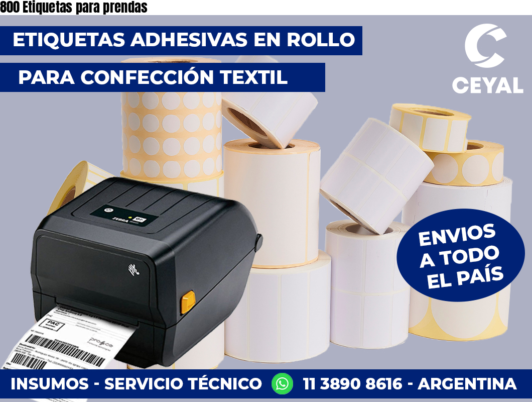 800 Etiquetas para prendas