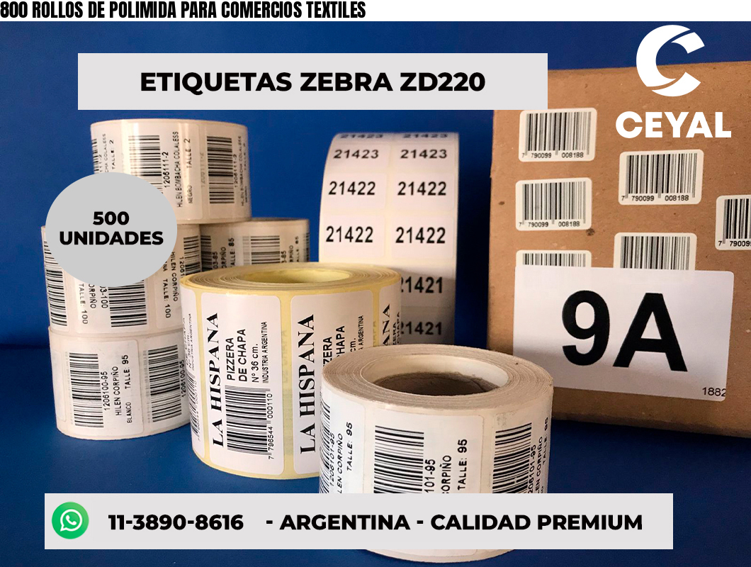 800 ROLLOS DE POLIMIDA PARA COMERCIOS TEXTILES