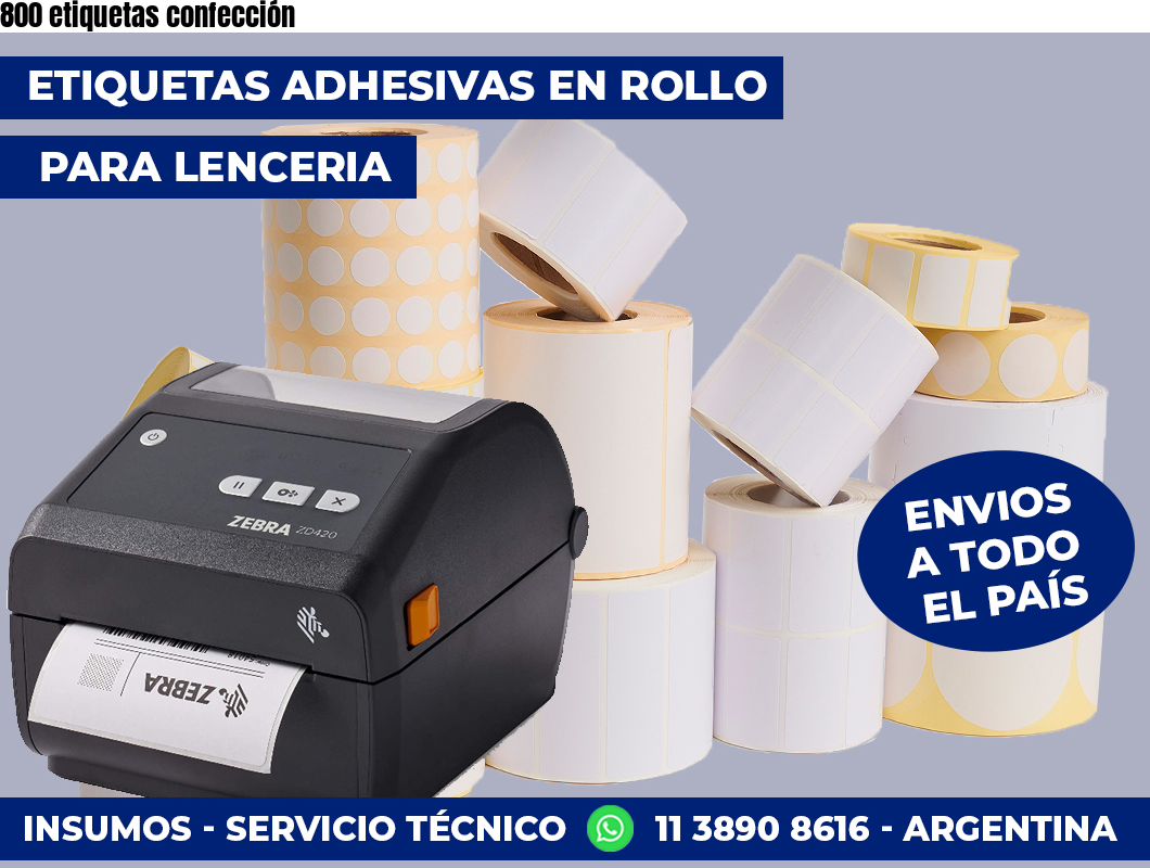 800 etiquetas confección
