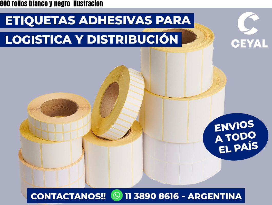 800 rollos blanco y negro  Ilustracion