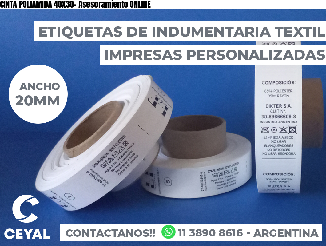 CINTA POLIAMIDA 40X30- Asesoramiento ONLINE