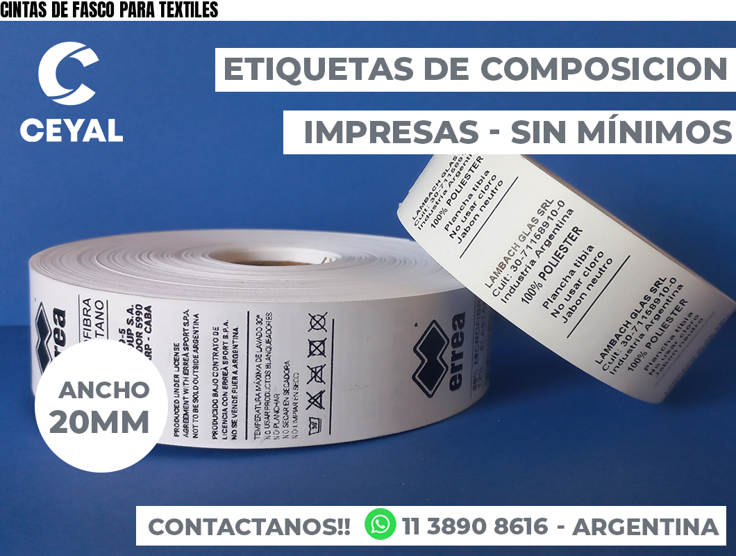 CINTAS DE FASCO PARA TEXTILES