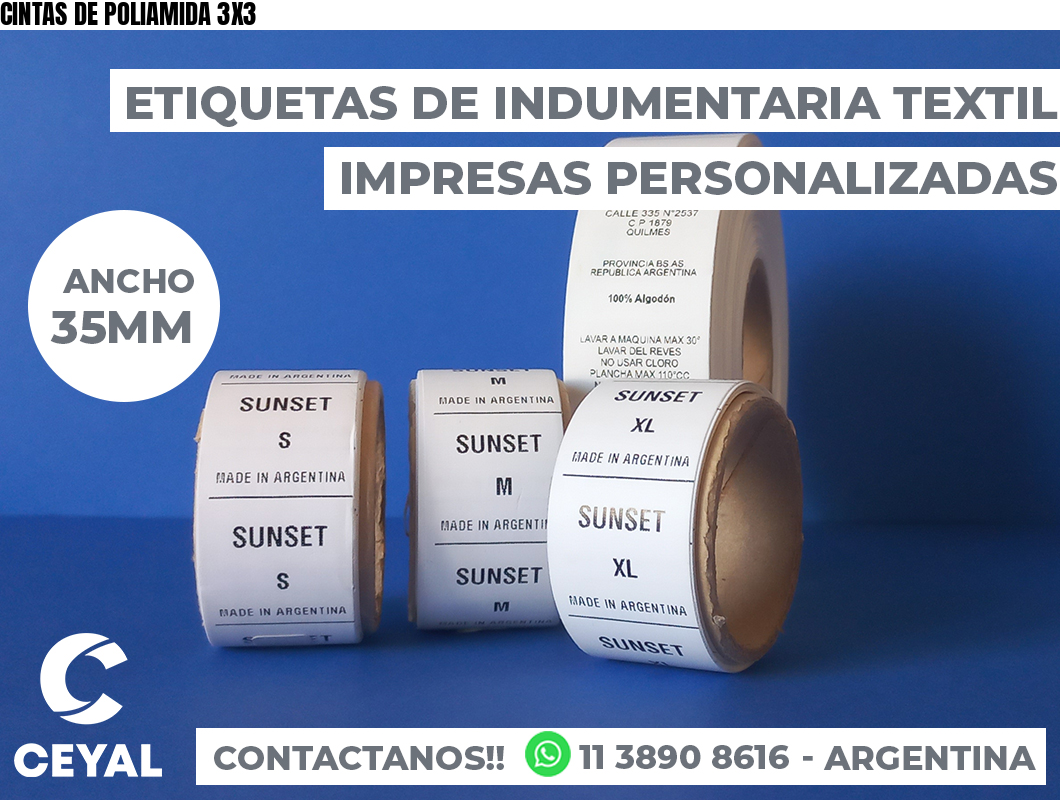 CINTAS DE POLIAMIDA 3X3