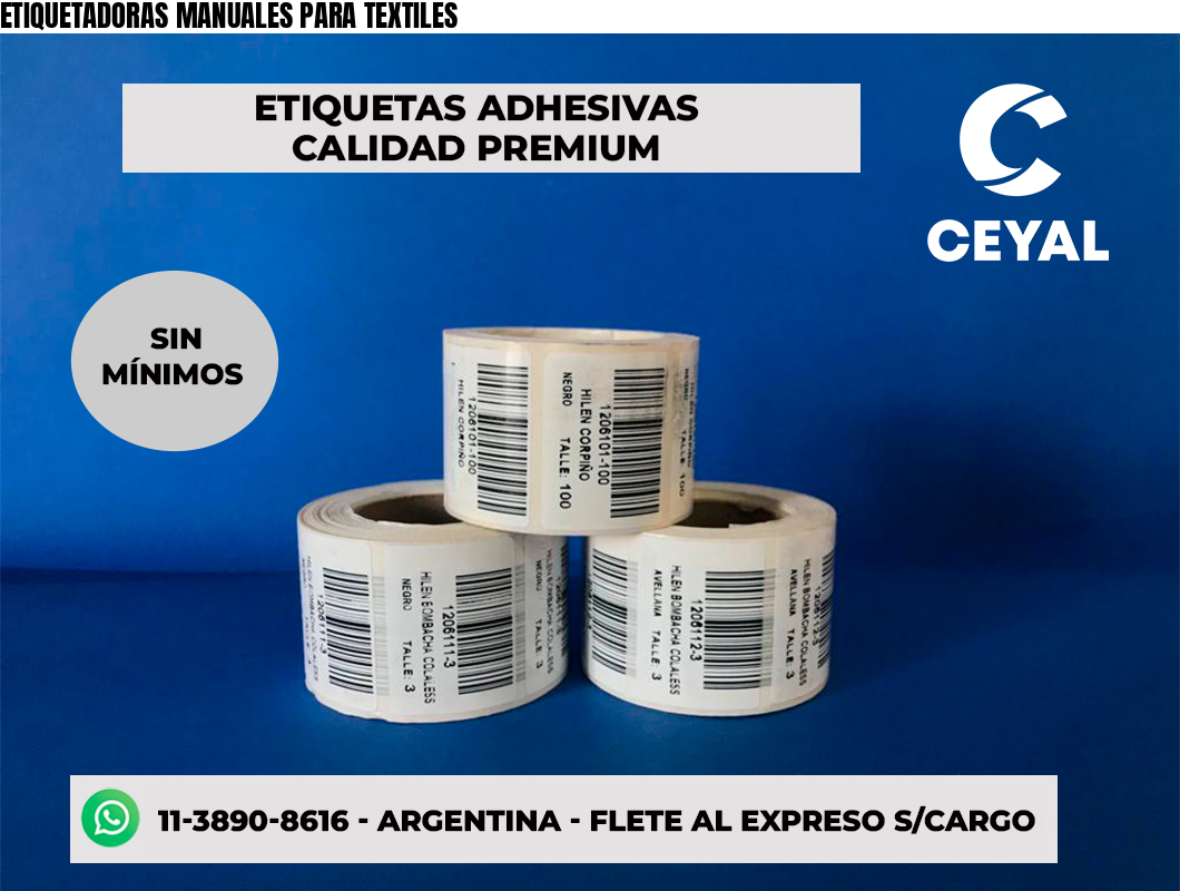 ETIQUETADORAS MANUALES PARA TEXTILES
