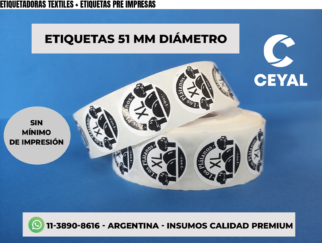 ETIQUETADORAS TEXTILES + ETIQUETAS PRE IMPRESAS