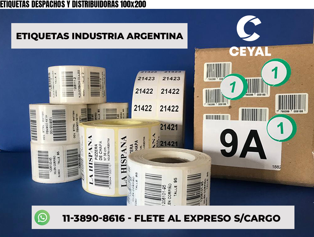 ETIQUETAS DESPACHOS Y DISTRIBUIDORAS 100x200