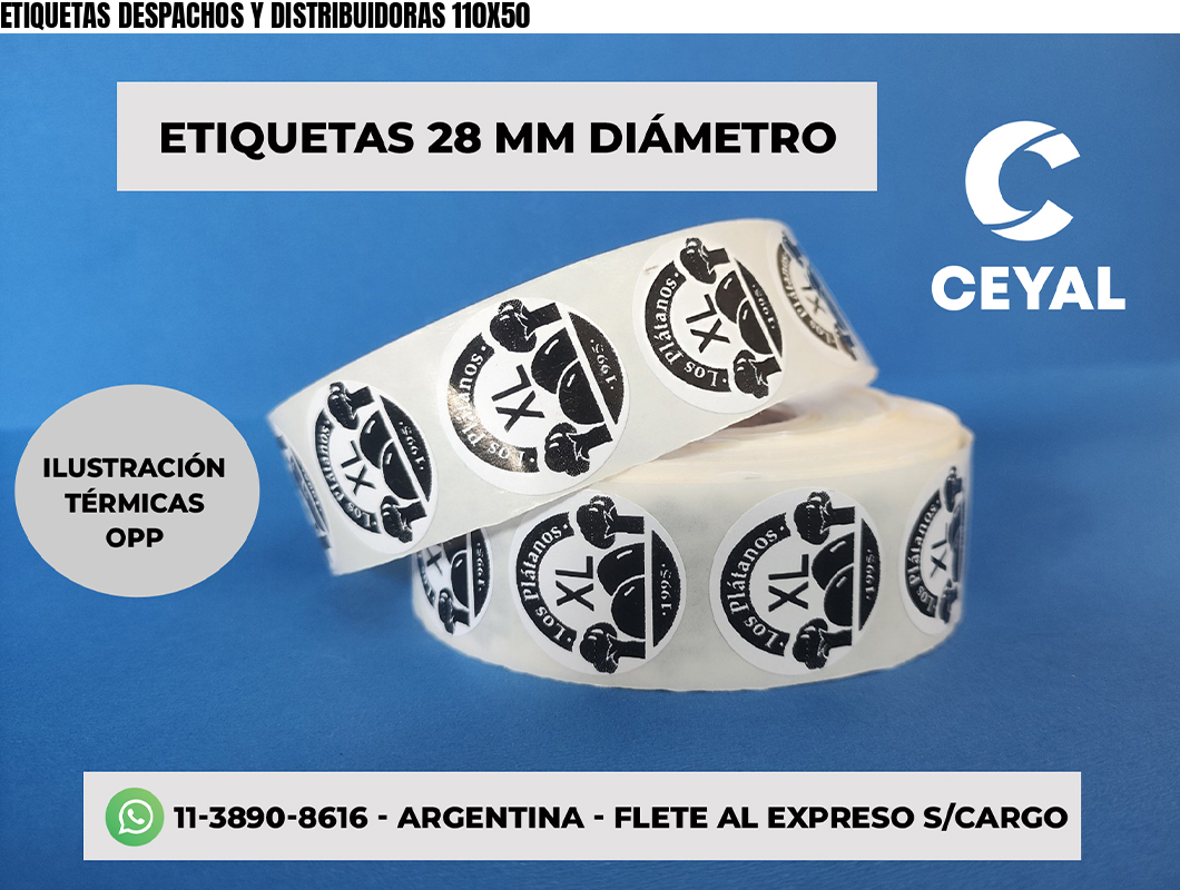 ETIQUETAS DESPACHOS Y DISTRIBUIDORAS 110X50