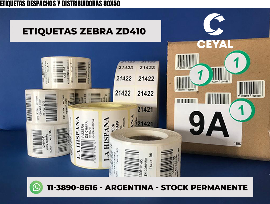 ETIQUETAS DESPACHOS Y DISTRIBUIDORAS 80X50