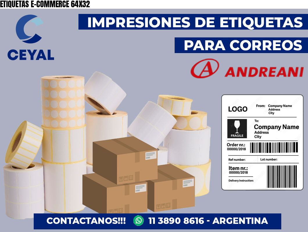 ETIQUETAS E-COMMERCE 64X32