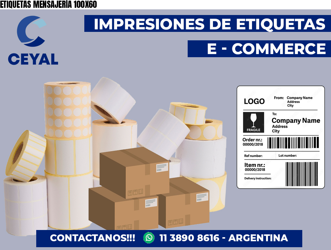 ETIQUETAS MENSAJERÍA 100X60