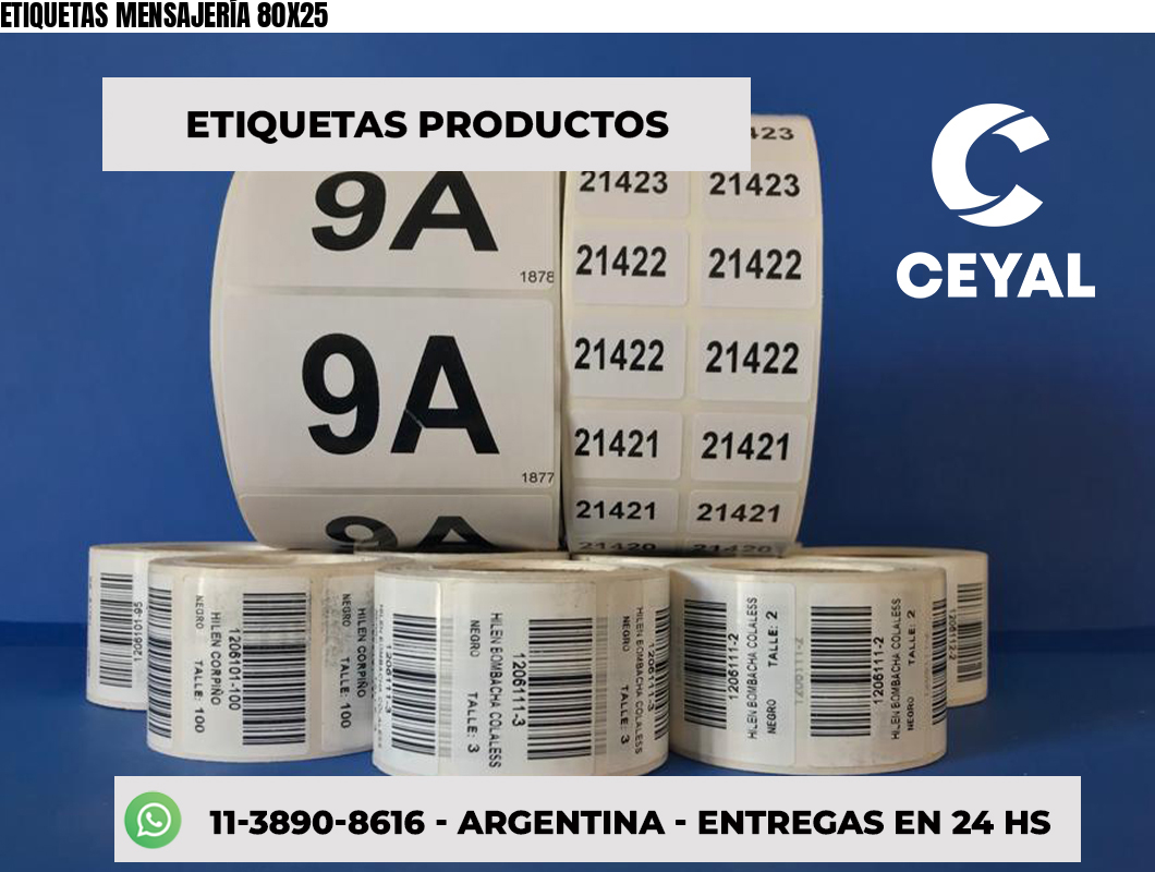 ETIQUETAS MENSAJERÍA 80X25