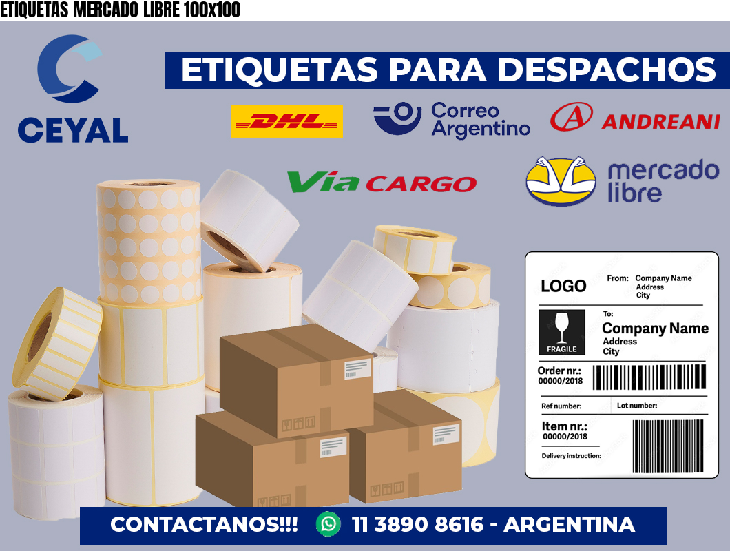 ETIQUETAS MERCADO LIBRE 100×100