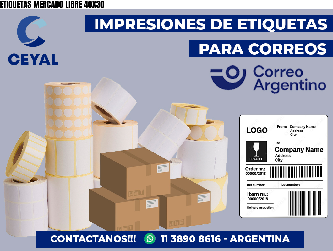 ETIQUETAS MERCADO LIBRE 40X30