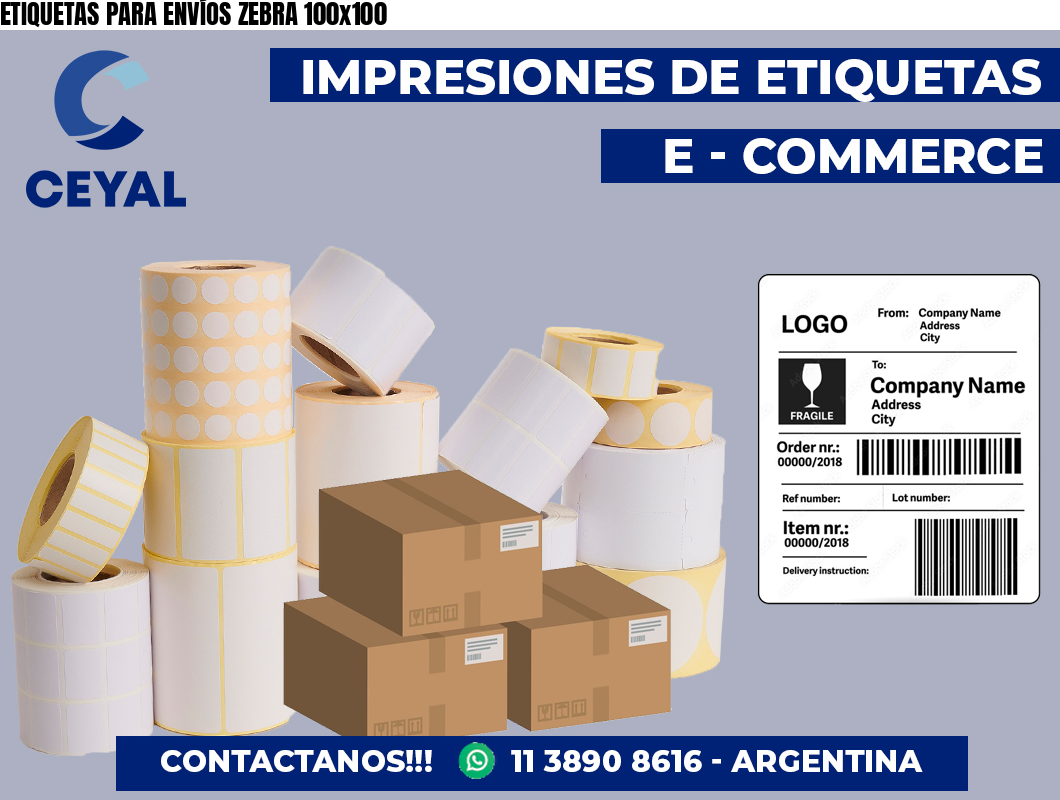 ETIQUETAS PARA ENVÍOS ZEBRA 100×100