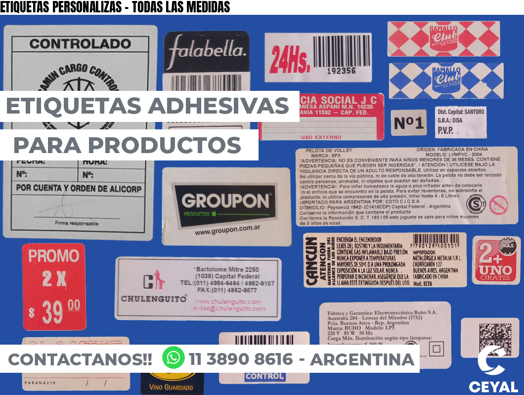 ETIQUETAS PERSONALIZAS – TODAS LAS MEDIDAS