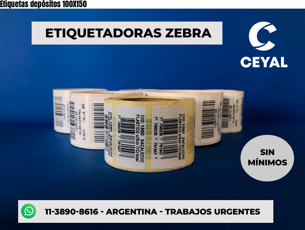 Etiquetas depósitos 100X150