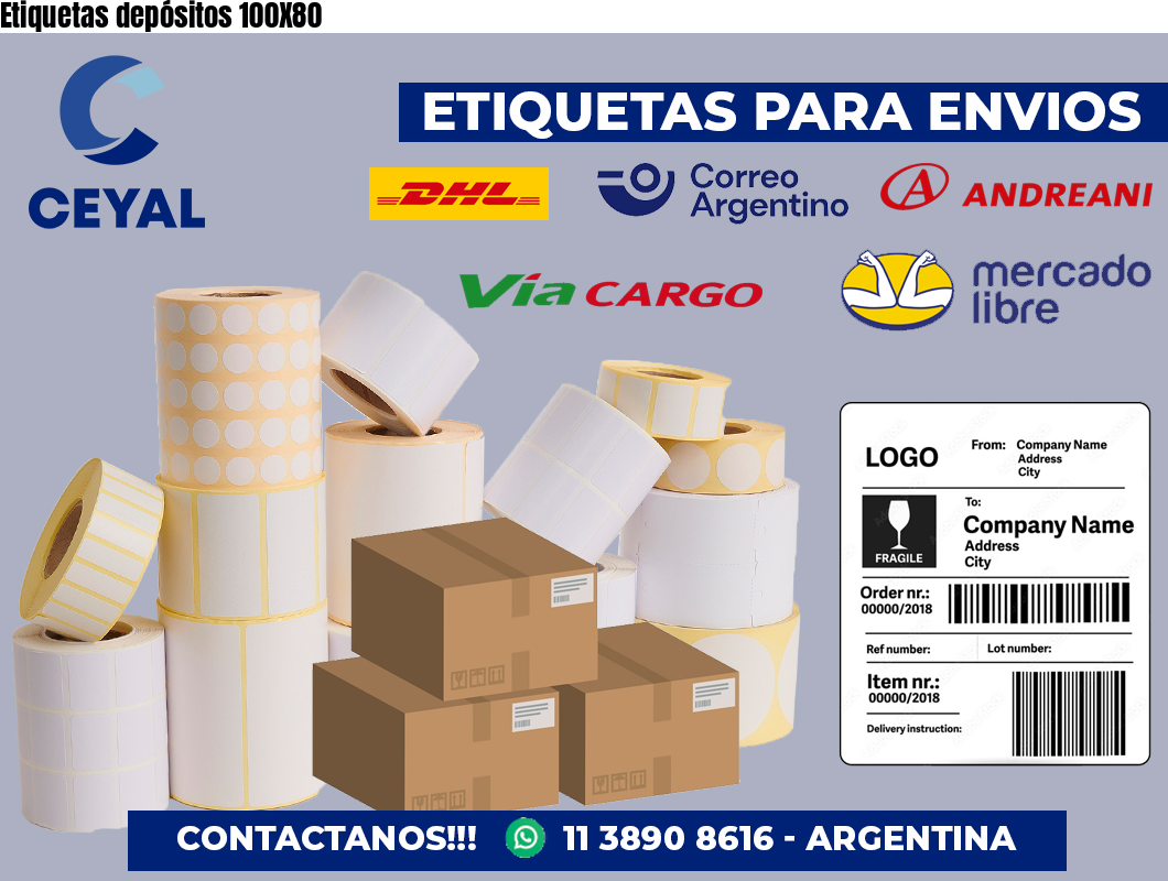 Etiquetas depósitos 100X80