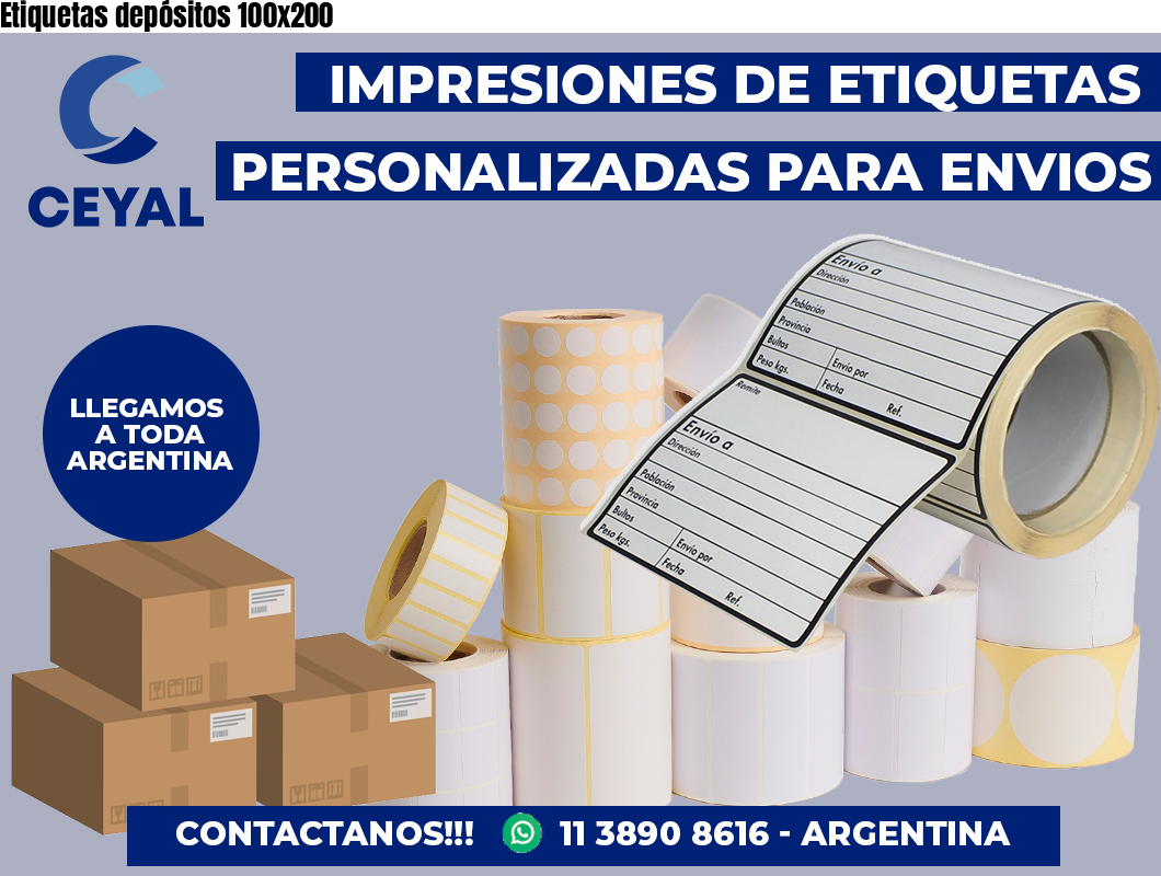 Etiquetas depósitos 100×200