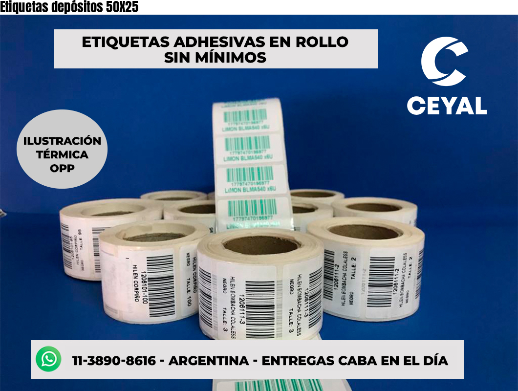 Etiquetas depósitos 50X25