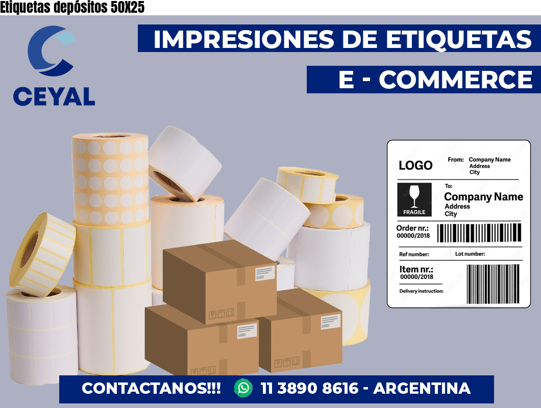 Etiquetas depósitos 50X25