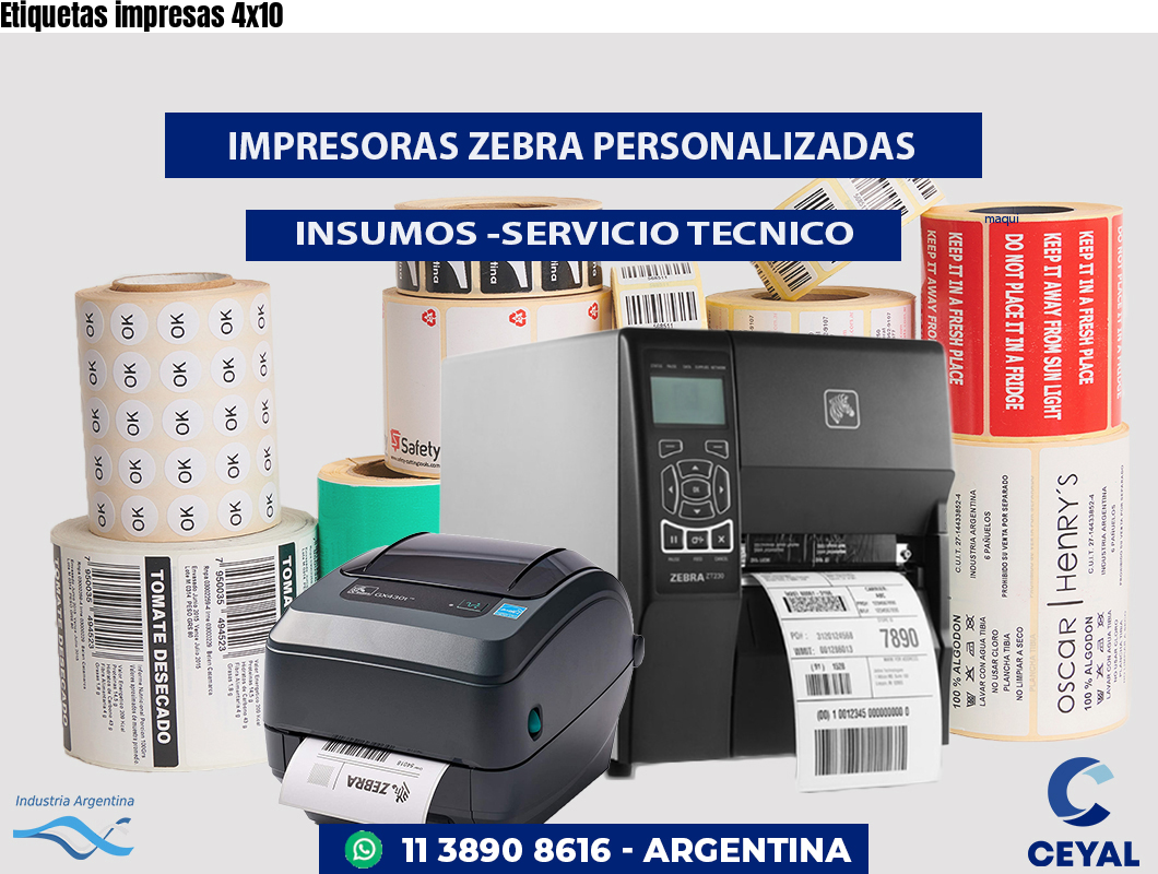 Etiquetas impresas 4x10