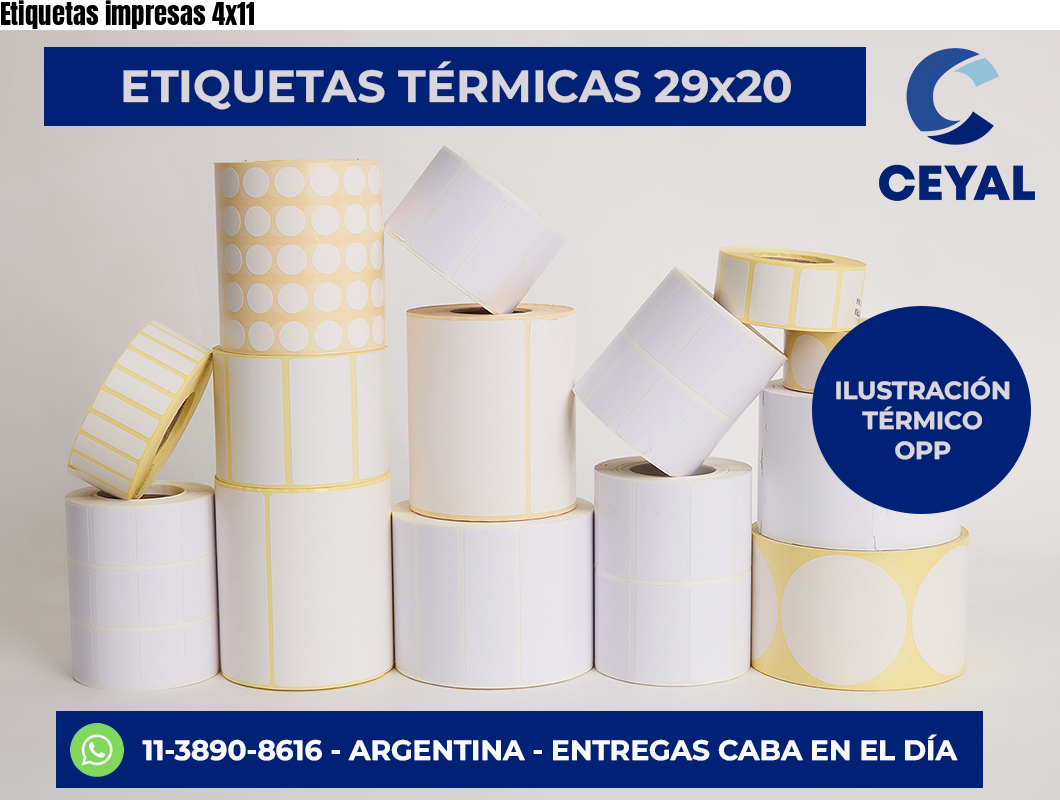 Etiquetas impresas 4×11