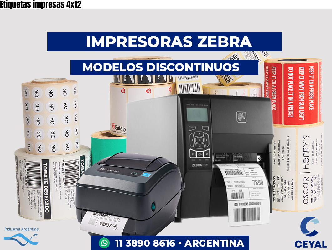Etiquetas impresas 4x12