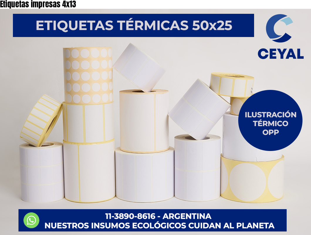 Etiquetas impresas 4×13