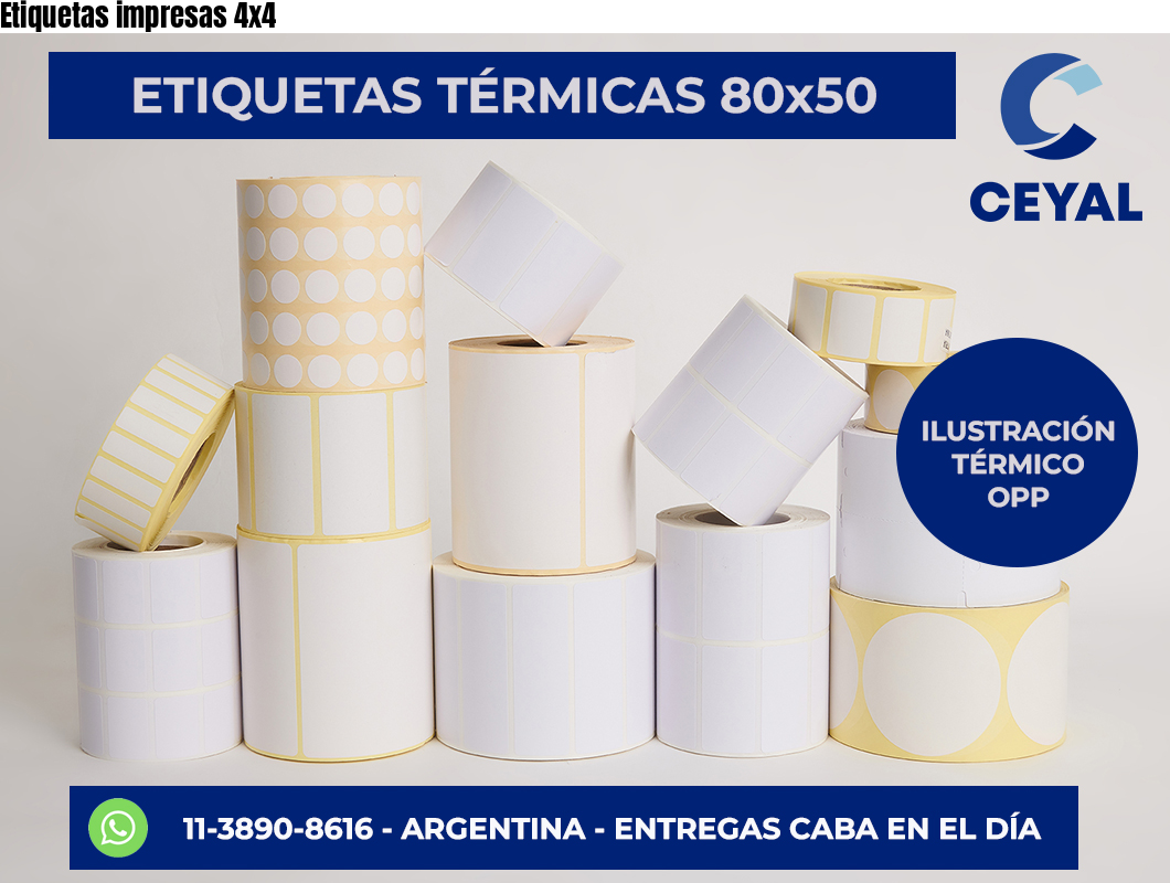 Etiquetas impresas 4×4