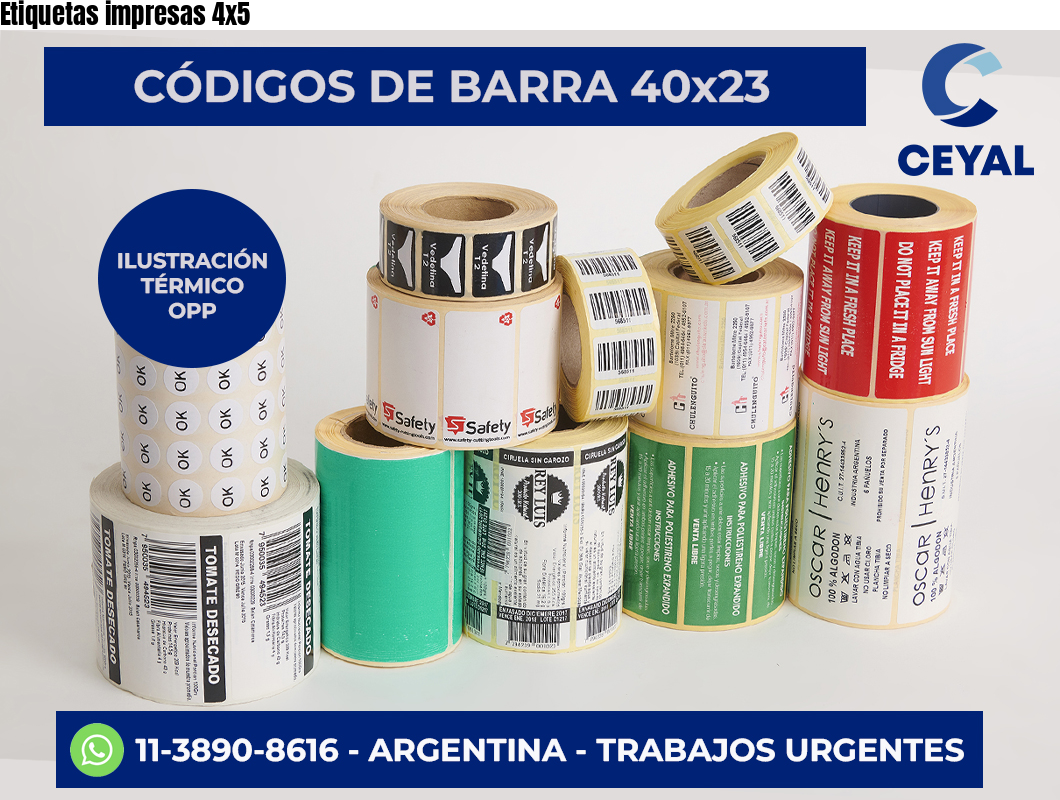 Etiquetas impresas 4×5